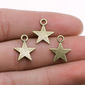 15x12mm 0.6g Multicolor Zinc Alloy Five-Point Star Charm Pendant for DIY Necklace Bracelet Making