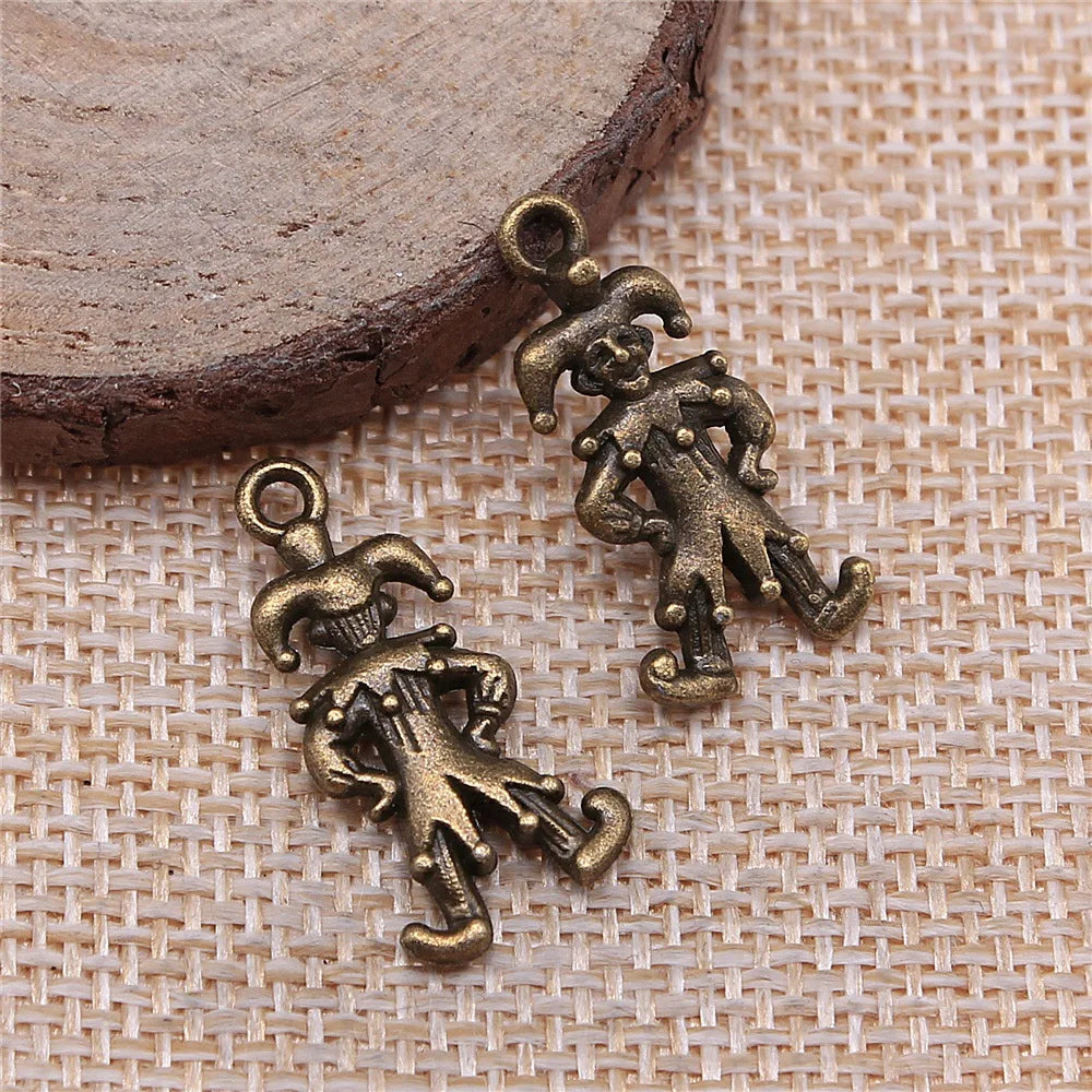24x12mm 1.8g Multicolor Zinc Alloy Jester Clown Charm Pendant for DIY Funny Theme Jewelry Making
