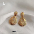 14K Gold Plated Copper Teardrop Drop Earrings Vintage French Court Style Elegant Jewelry