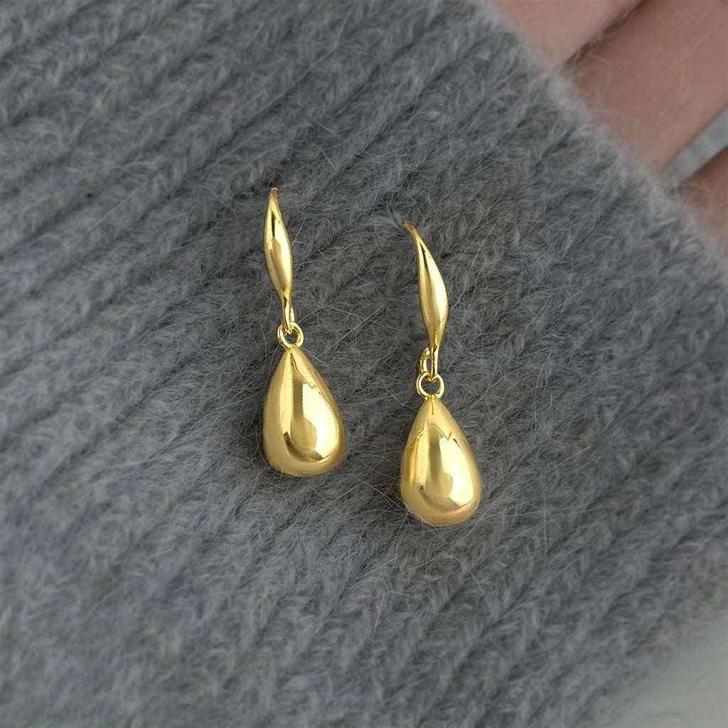 Old Money Minimalist Teardrop Tassel Drop Earrings Eco-Friendly Copper Commuter Jewelry