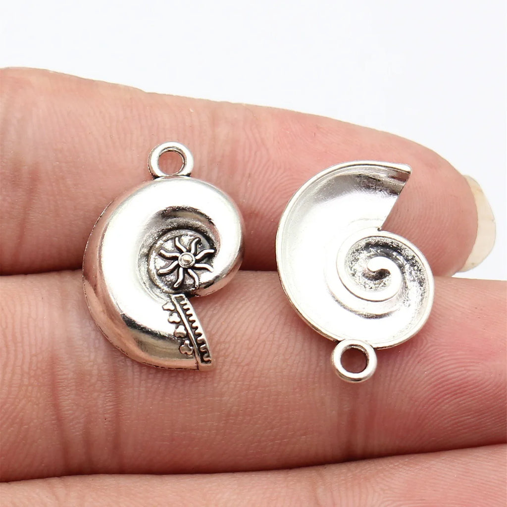 24x15mm 1.8g Antique Silver Zinc Alloy Conch Shell Charm Pendant for DIY Beach Jewelry Making