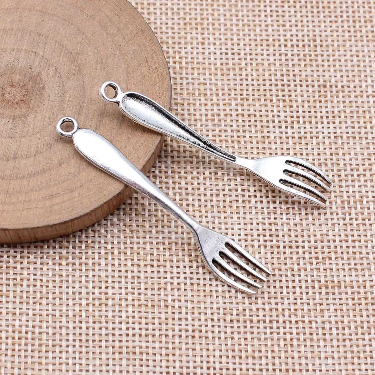 55x8mm 1.8g Multicolor Zinc Alloy Fork Charm Pendant for DIY Necklace Bracelet Jewelry Making