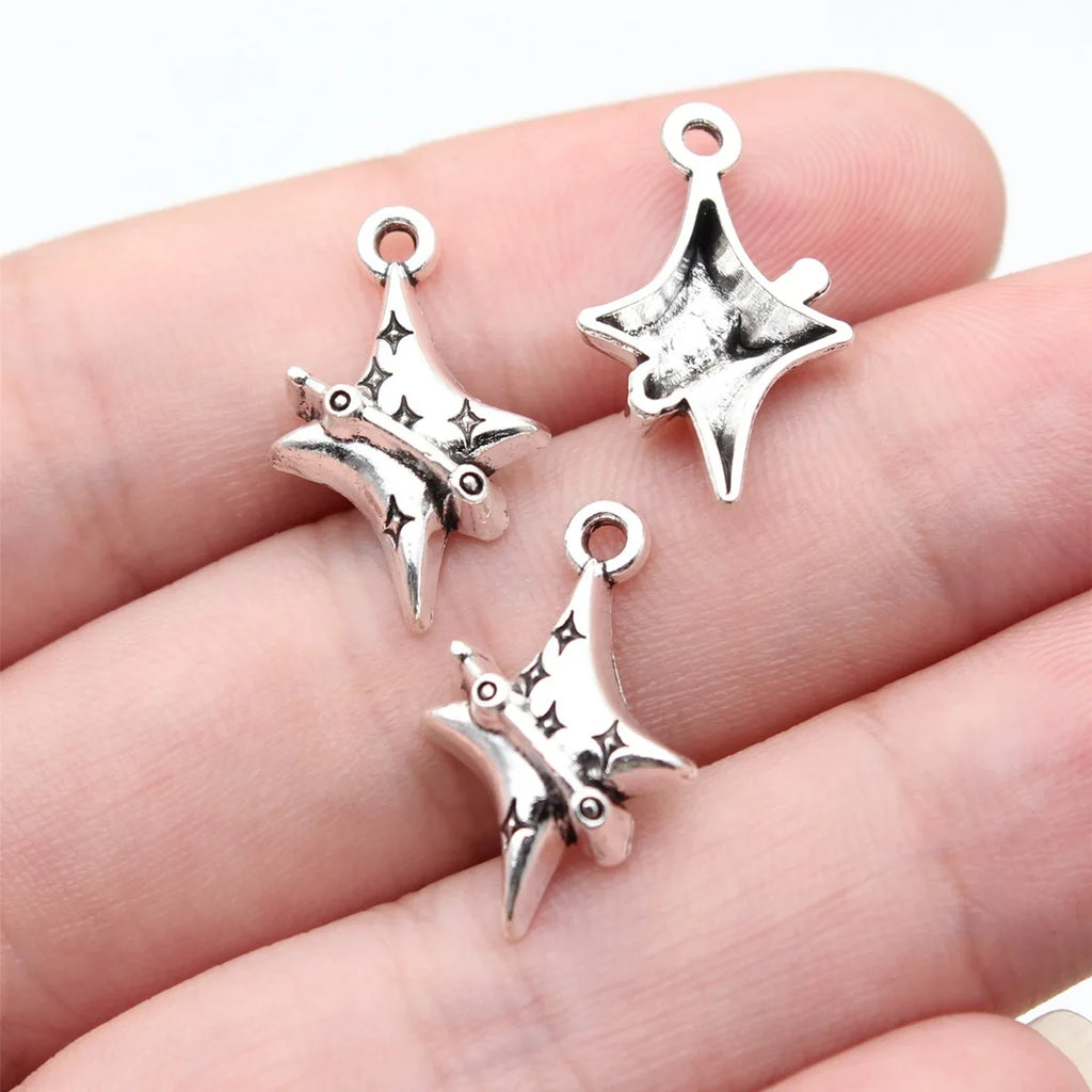 20x13mm 0.87g Multicolor Zinc Alloy Star Charm Pendant for DIY Clothing Jewelry Accessories