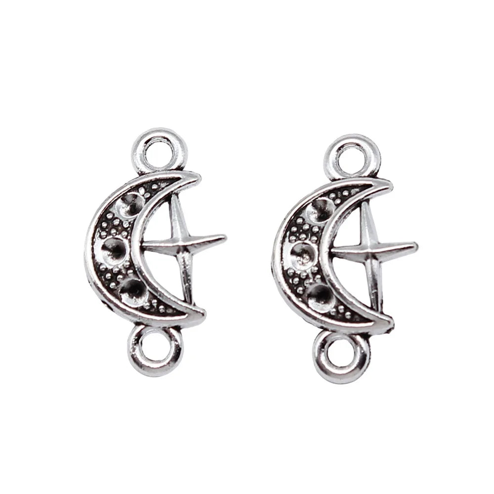 10x18mm 0.6g Zinc Alloy Moon Star Cross Charm Pendant for DIY Necklace Bracelet Jewelry Making