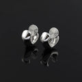 Elegant Silver Alloy Spiral Disc Chunky Small Hoop Stud & Clip On No Piercing Commuter Minimalist Earrings