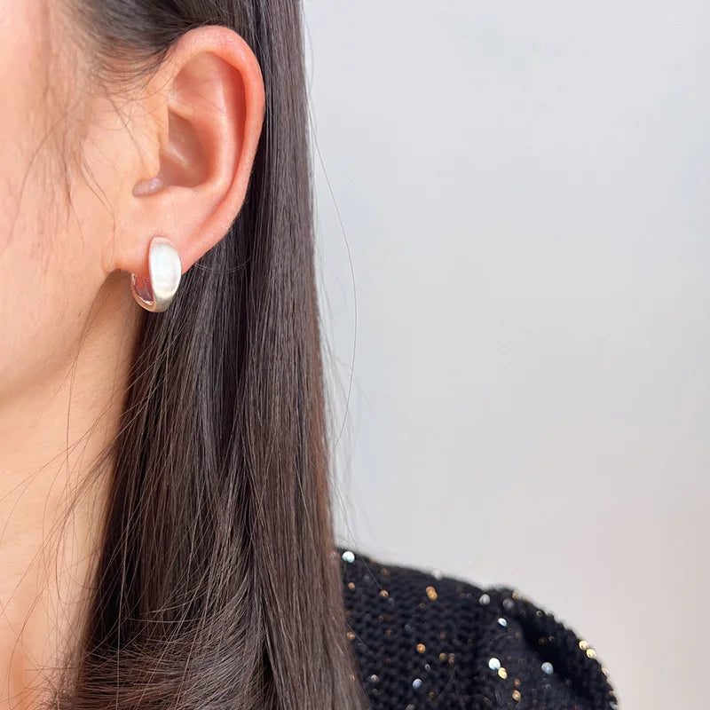 Elegant Geometric Spiral Coil Matte Brushed Alloy Stud & Clip On No Piercing Hoop Cuff Earrings