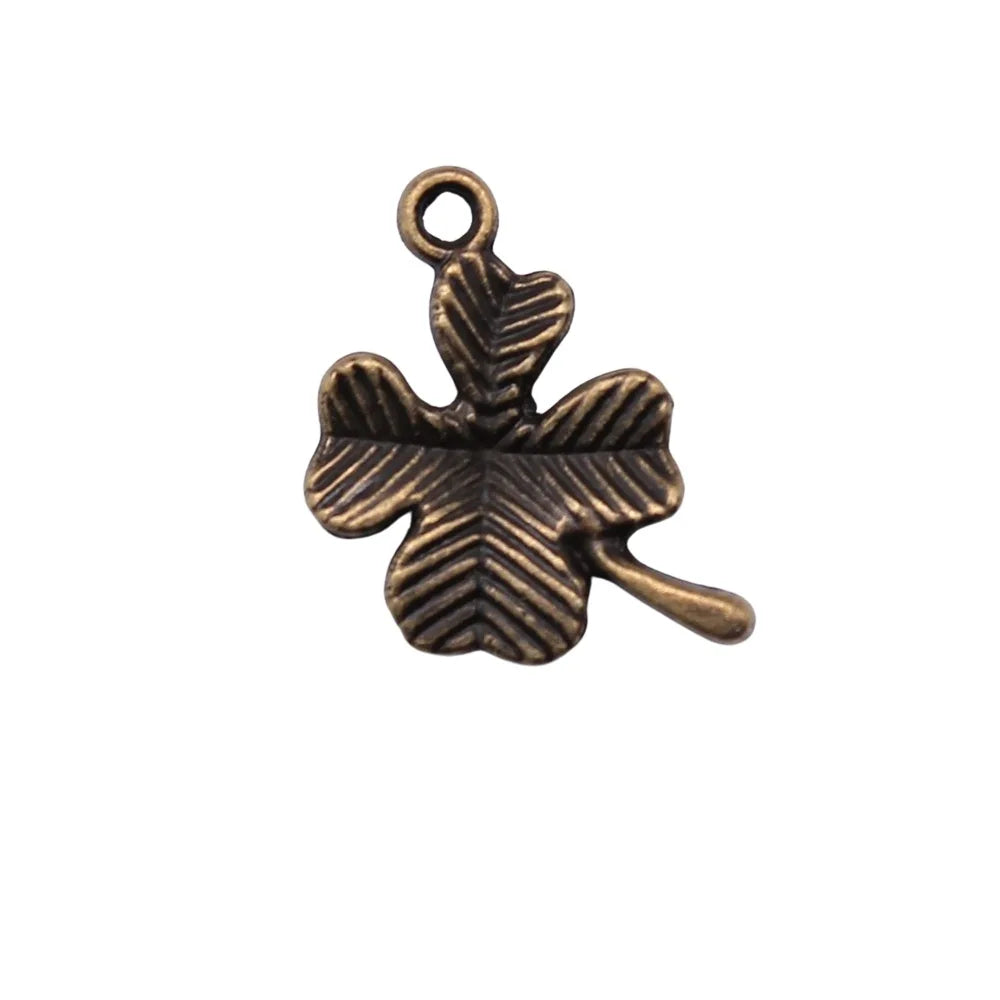 11x15mm 0.6g Multicolor Zinc Alloy Four Leaf Clover Charm Pendant for DIY Bracelet Jewelry Making