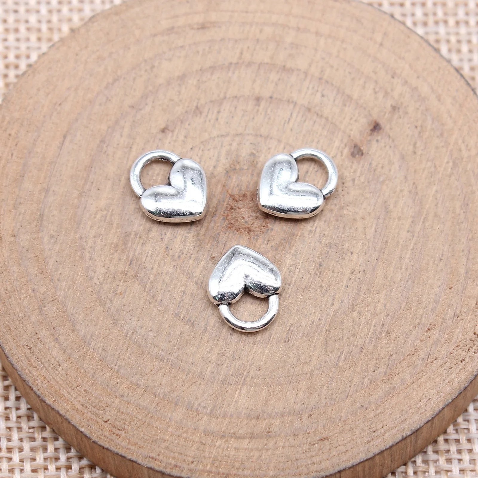 11x9mm 0.66g Antique silver zinc alloy Heart charm pendant for DIY necklace bracelet jewelry making