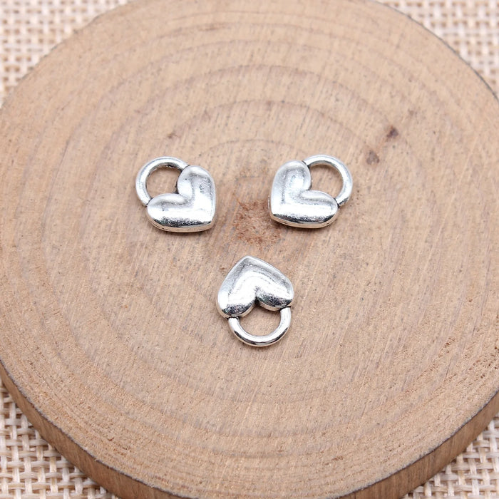 11x9mm 0.66g Antique silver zinc alloy Heart charm pendant for DIY necklace bracelet jewelry making