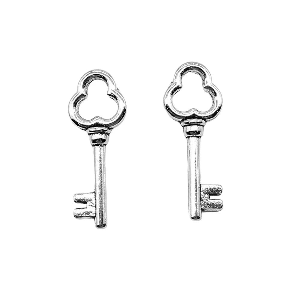 9x22mm 0.8g Multicolor Zinc Alloy Key Charm Pendant for DIY Bracelet Necklace Earring Making