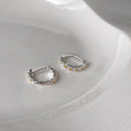 Forest Style Silver Daisy Round Copper Hoop Earrings For Daily Commute