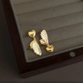 Eco-Friendly Copper Asymmetric Fishtail Heart Geometric Vacation Style Drop Earrings