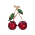 Elegant 3D Enamel Cherry Brooch Pin For Women, Fruit Lapel Pin Corsage Scarf Buckle Suit Accessory Gift