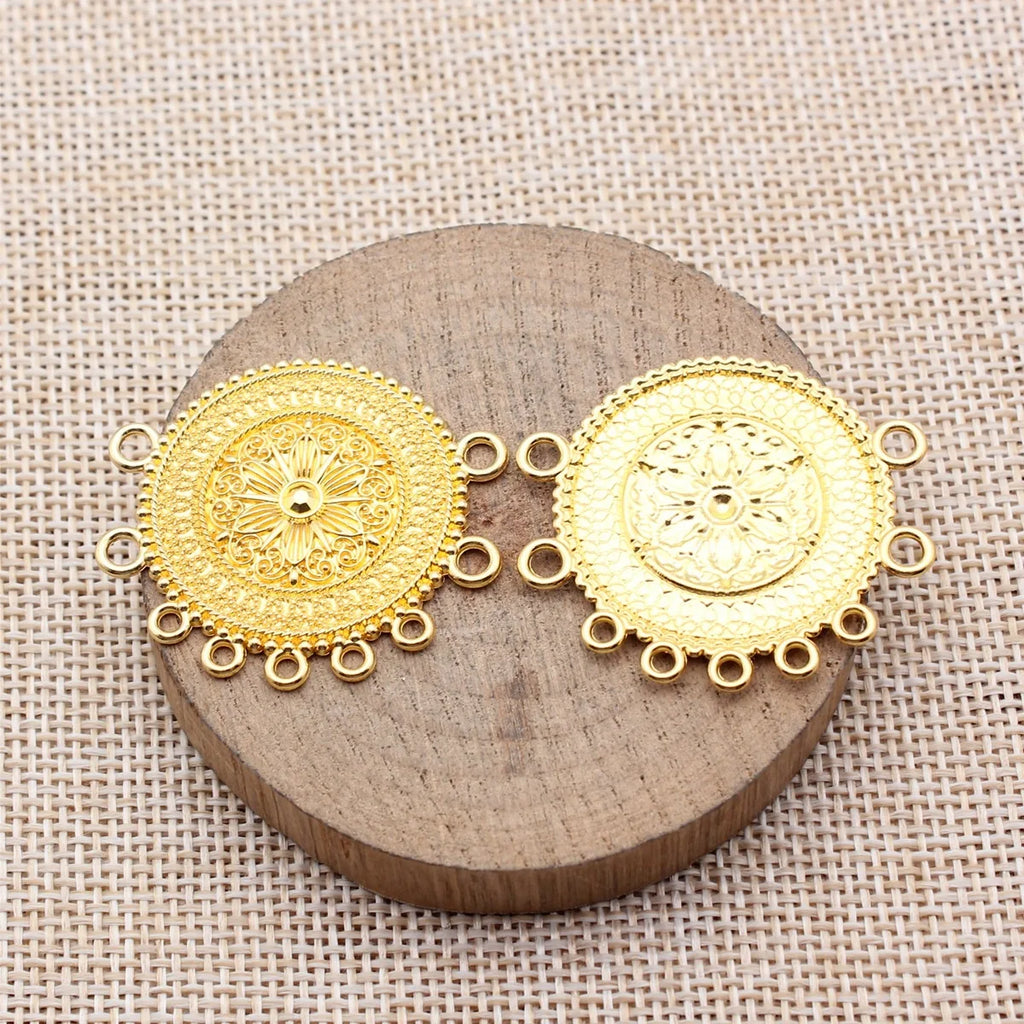 36x33mm 3.8g Multicolor Zinc Alloy Multi-Hole Body Chain Connector Charm for DIY Waist Chain Making