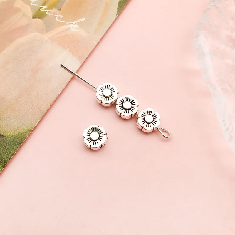 Antique Silver Zinc Alloy Through Hole Spacer Beads for DIY Bracelet Necklace Making