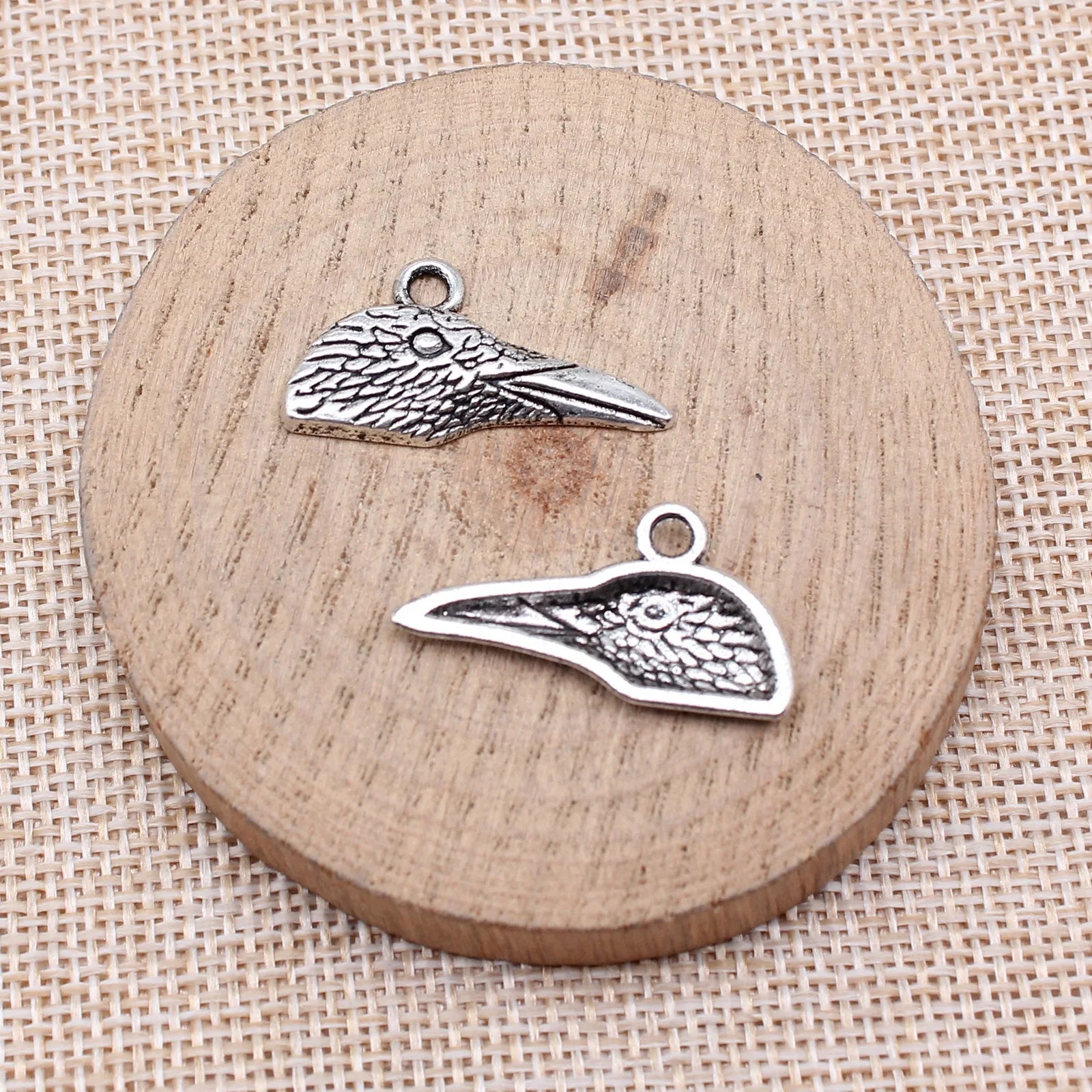 14x28mm 1.6g Antique Silver Zinc Alloy Bird Head Charm Pendant for Necklace Bracelet DIY Jewelry Making