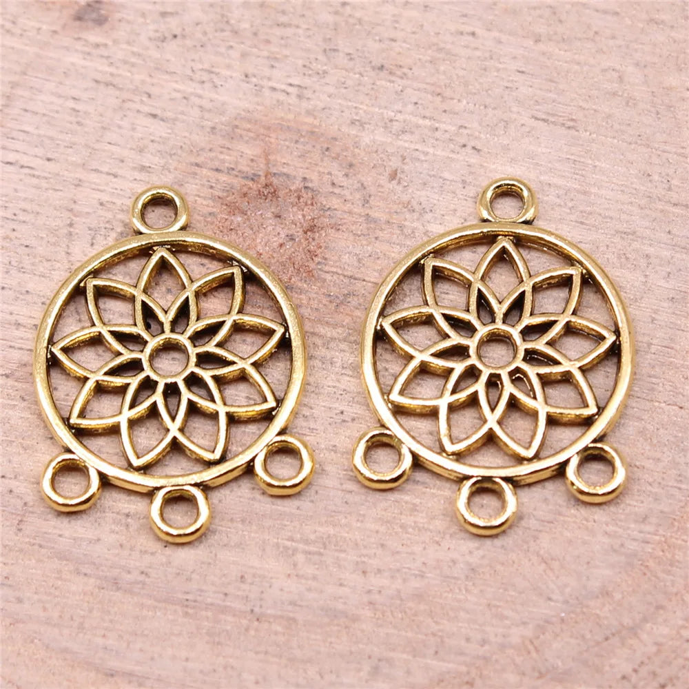14x18mm 0.9g Multicolor Zinc Alloy Openwork Geometric Earring Connector Charms for DIY Jewelry Making