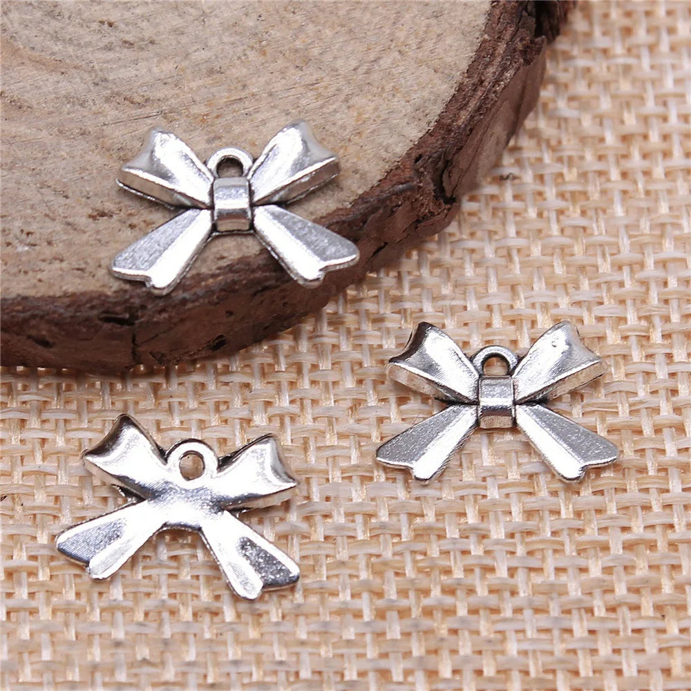 10x14mm 0.8g Multicolor Zinc Alloy Bow Butterfly Charm Pendant for Doll Clothes and DIY Jewelry Making
