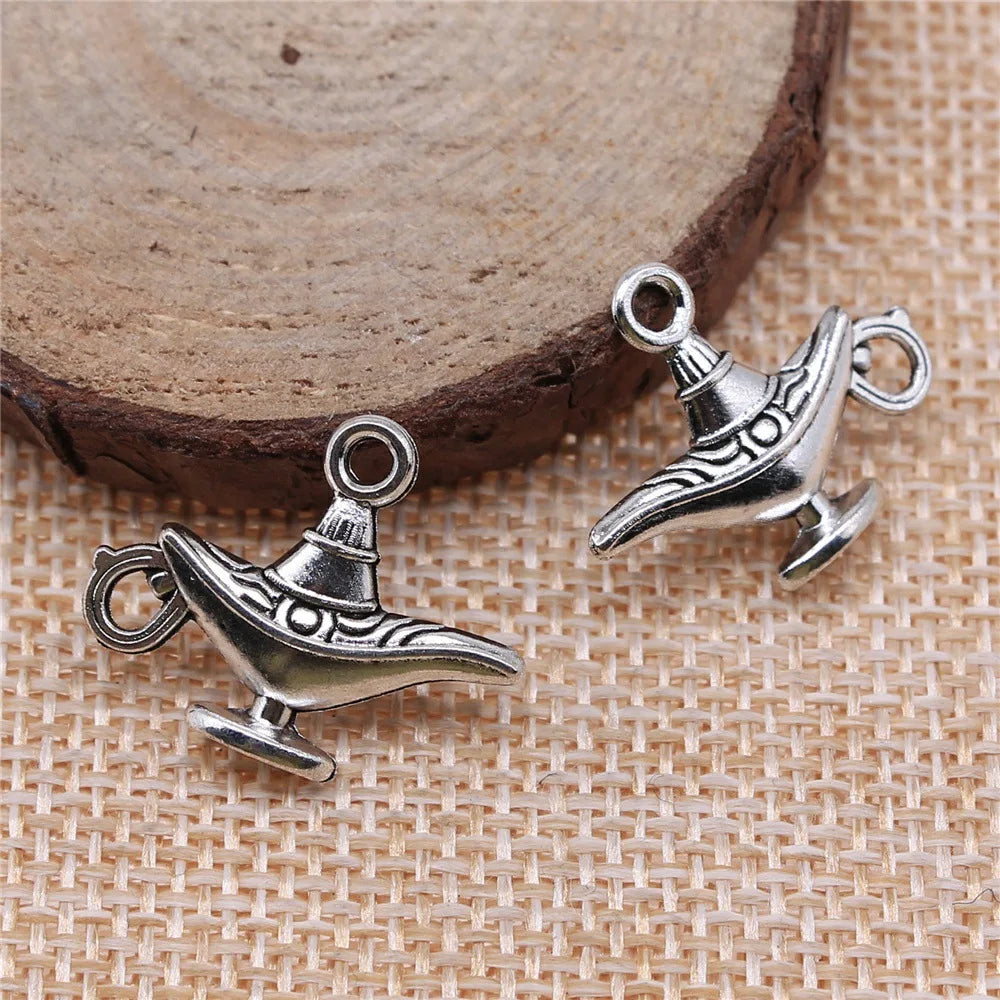 22x18mm 1.9g Multicolor Zinc Alloy Aladdin Lamp Charm Pendant for DIY Necklace Bracelet Jewelry