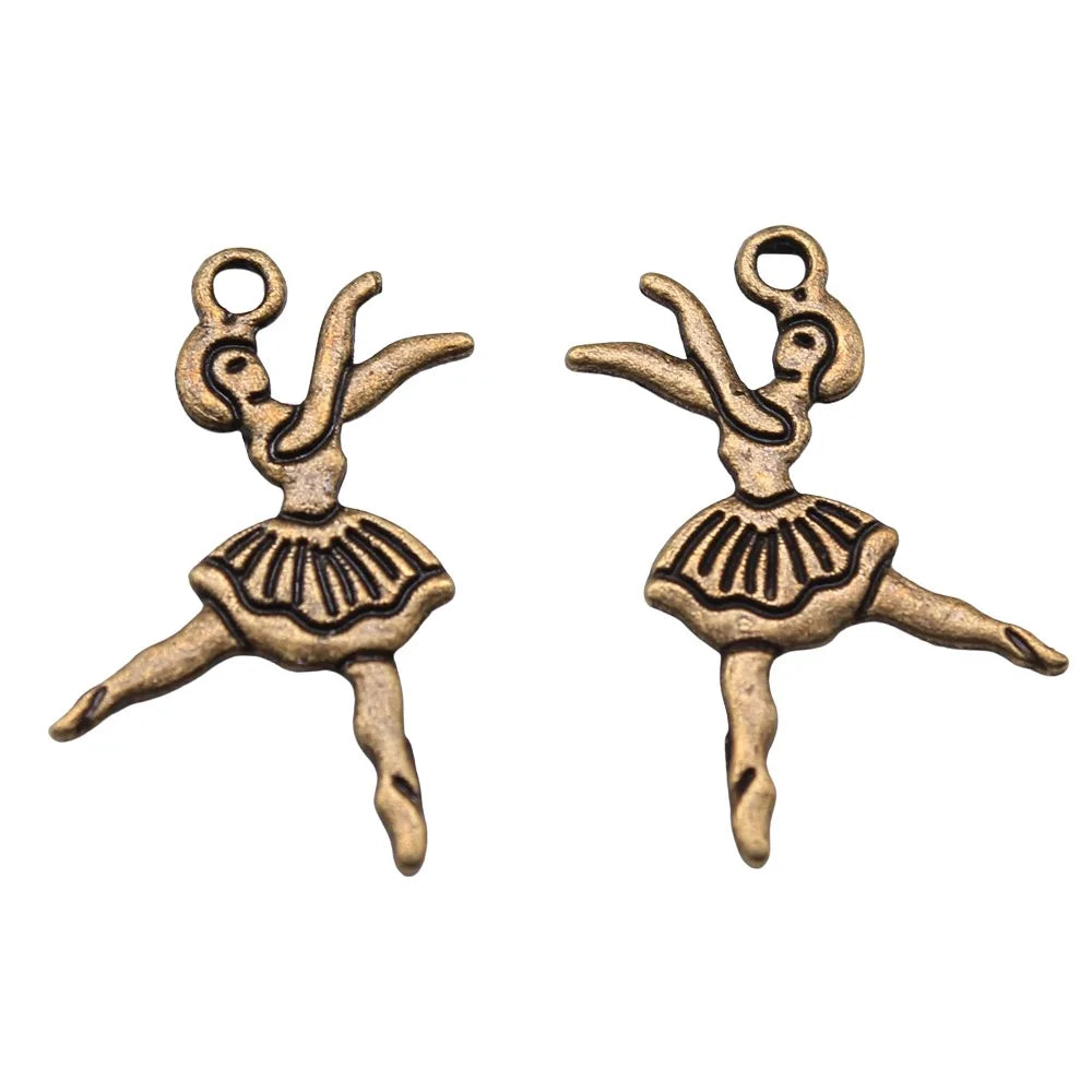 18x28mm 1g Multicolor Zinc Alloy Ballet Dancer Charm Pendant for DIY Jewelry Making