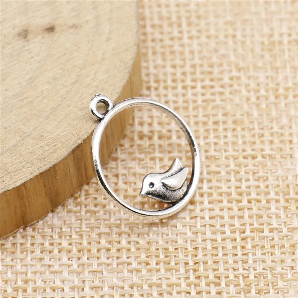 18x20mm 0.7g Multicolor Zinc Alloy Bird Charm Pendant for DIY Necklace Bracelet Making