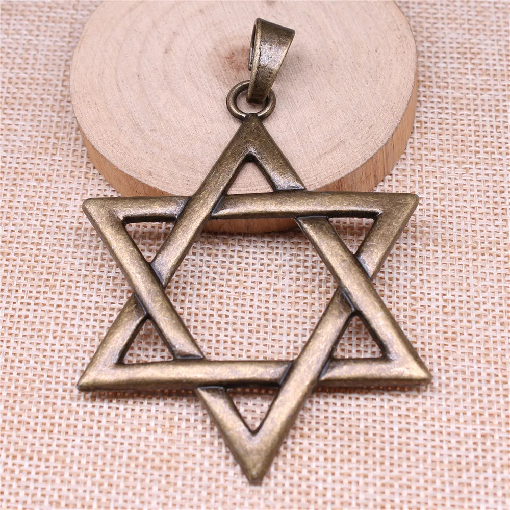 75x59mm 14.8g Multicolor Zinc Alloy Six-Pointed Star Charm Pendant for Necklace Bracelet Making