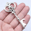 32x83mm 17.3g Antique Silver Zinc Alloy Crown Key Bottle Opener Charm Pendant for DIY Jewelry