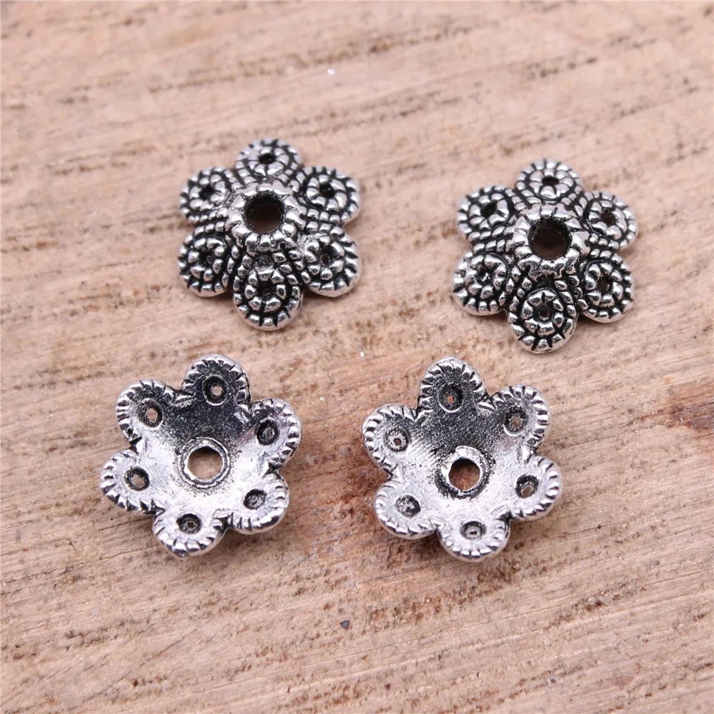 10x4mm 0.4g Multicolor Zinc Alloy Flower Bead Cap Spacer Findings for DIY Necklace Bracelet Making
