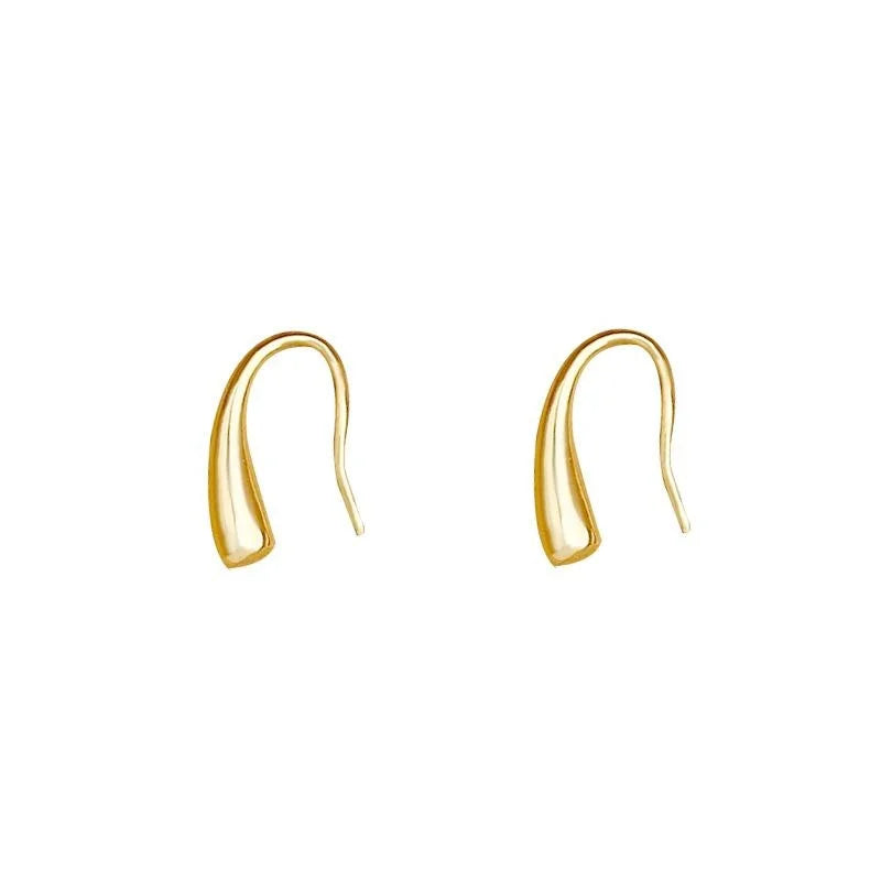 14K Gold Plated Copper U Shape Geometric Line Stud Earrings Minimalist European Style