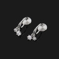 Elegant Gold Alloy Spiral Coil Mini Hoop Stud & Clip On No Piercing Zircon Dangle Earrings