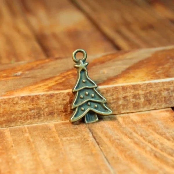 22x13MM Antique Silver Zinc Alloy Christmas Tree Charm Pendant for DIY Necklace Bracelet Jewelry Making