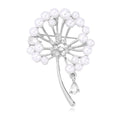 Elegant Dandelion Flower Brooch With Faux Pearls And Rhinestone Zircon, Women's Lapel Pin Corsage Gift