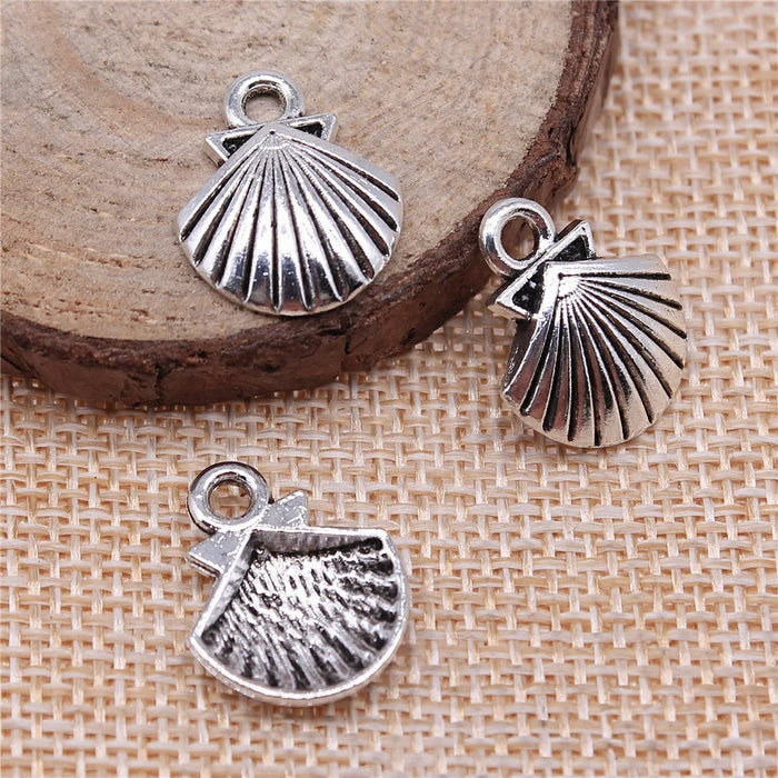 17x14mm 1.4g Antique Silver Tone Zinc Alloy Shell Charm Pendant for DIY Ocean Theme Jewelry Making