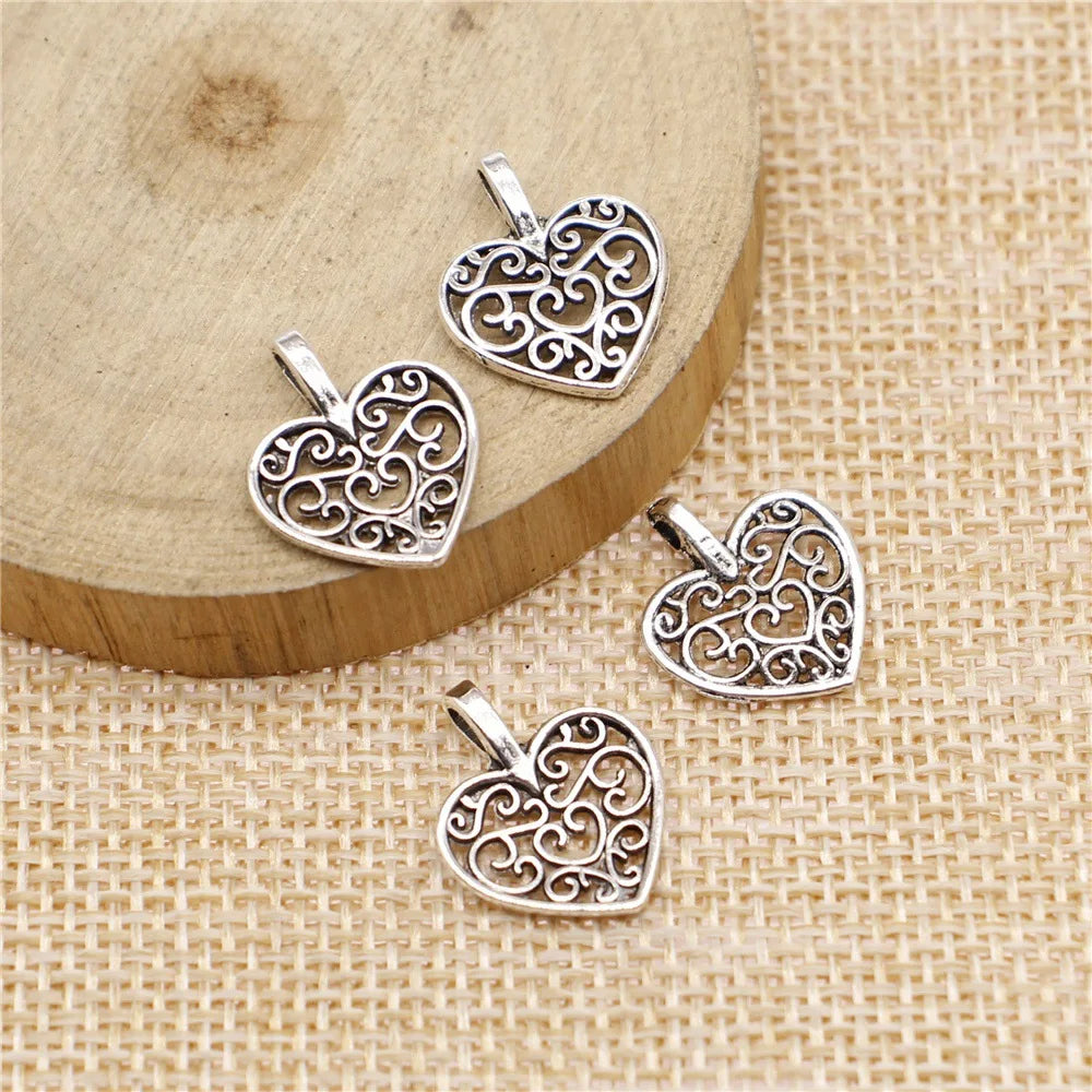 16x14mm 0.9g Multicolor Zinc Alloy Heart Charm Pendant for DIY Bracelet Necklace Jewelry Making