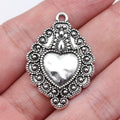 35x24mm 4.3g Antique Silver Zinc Alloy Gothic Heart Charm Pendant for DIY Necklace Bracelet Making