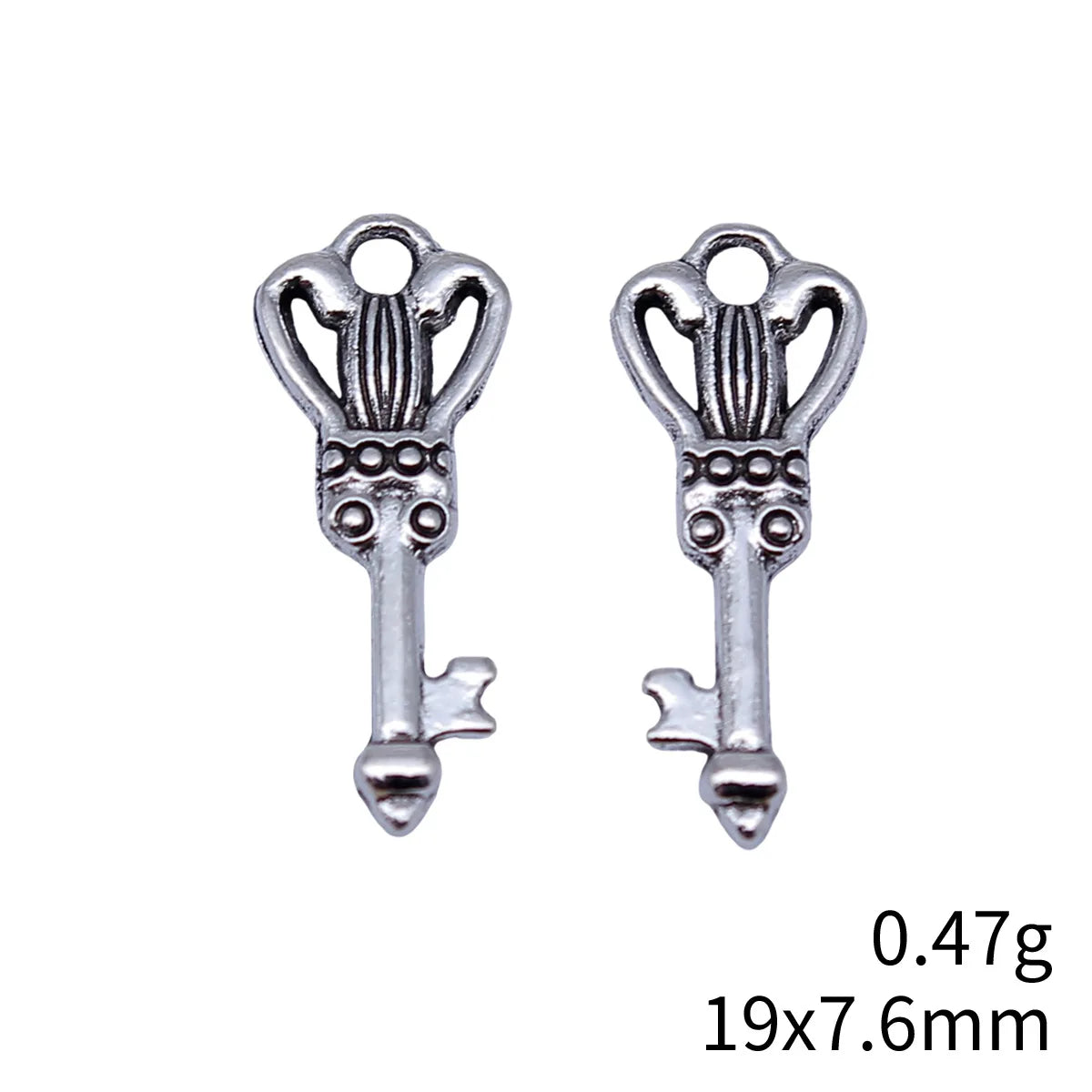 19x7.6mm 0.47g Multicolor Zinc Alloy Small Key Charm Pendant for Necklace Bracelet DIY Jewelry