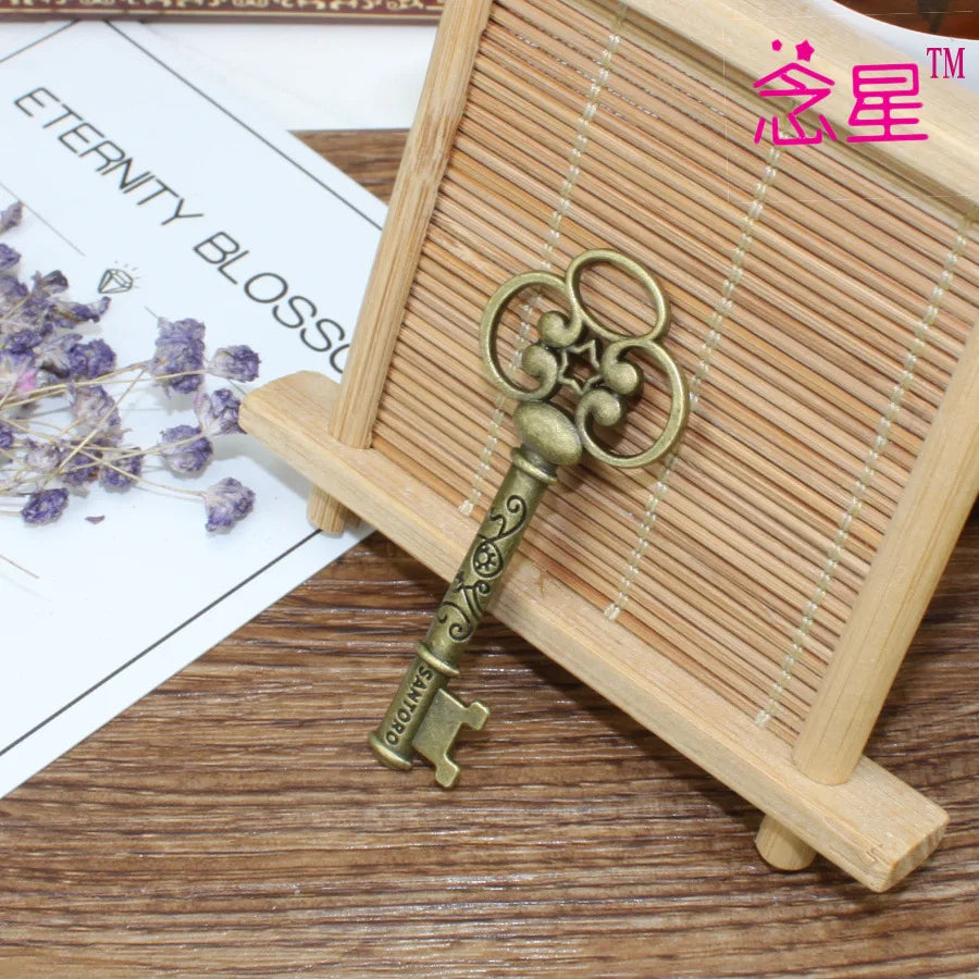 60x25mm Antique Silver Zinc Alloy Key Charm Pendant for DIY Necklace Bracelet Jewelry Making