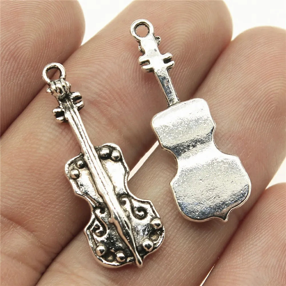 32x11mm 2.6g Multicolor Zinc Alloy Cello Charm Pendant for Music Theme DIY Jewelry Making