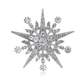 Elegant Eight-Point Star Snowflake Brooch, Alloy Rhinestone Lapel Pin Corsage For Suits Coats And Gifts