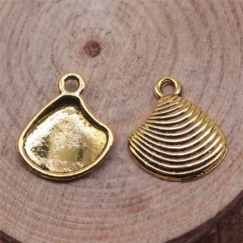 15x13mm 0.6g Multicolor Zinc Alloy Shell Charm Pendant for DIY Bracelet Necklace Jewelry Making