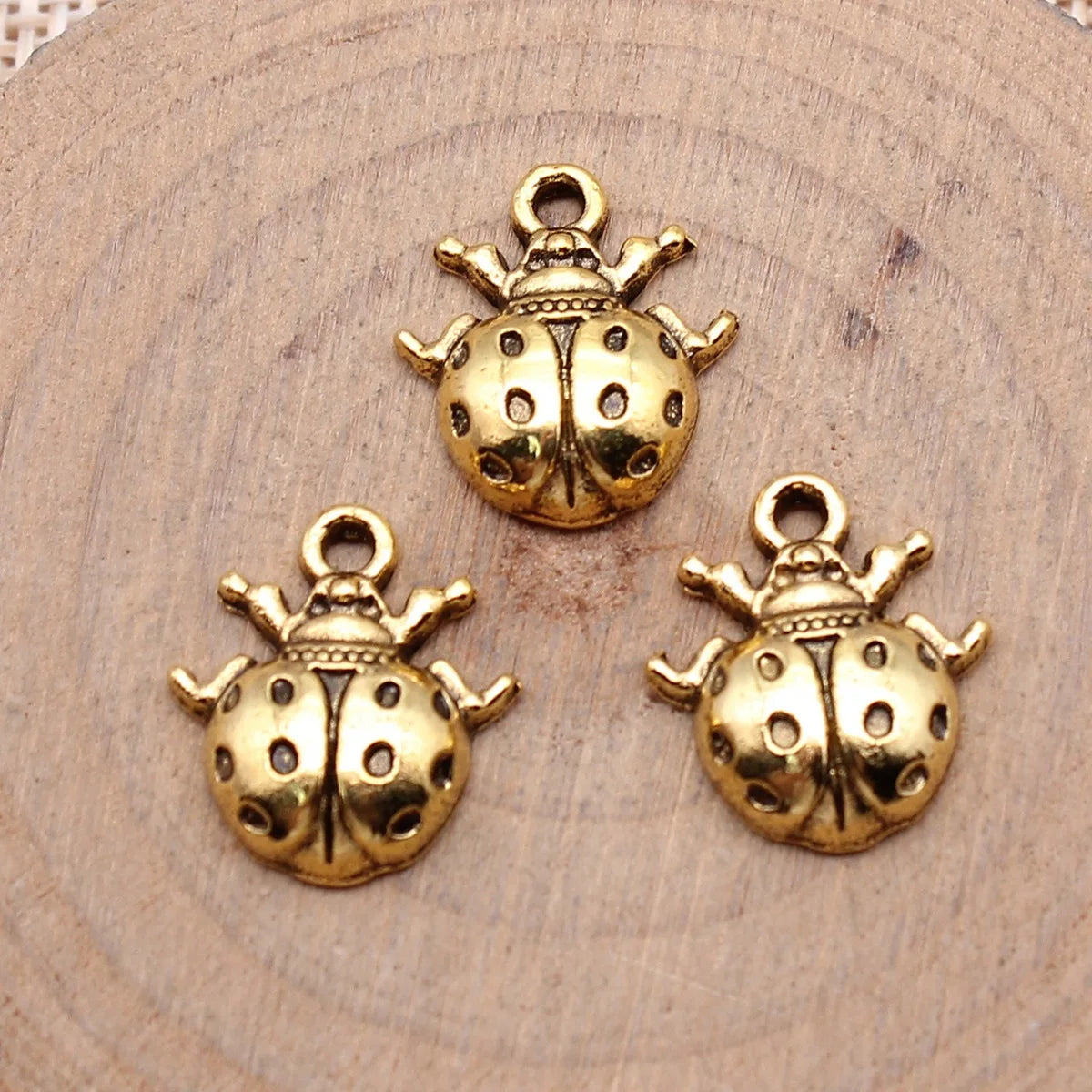 16x14mm 1.4g Multicolor Zinc Alloy Ladybug Charm Pendant for Necklace Bracelet Jewelry Making