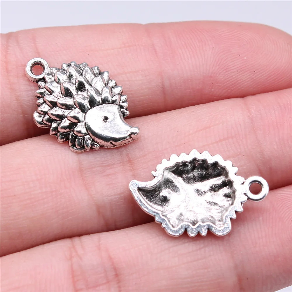 22x14mm 1.65g Antique Silver Zinc Alloy Hedgehog Charm Pendant for DIY Necklace Bracelet Jewelry Making