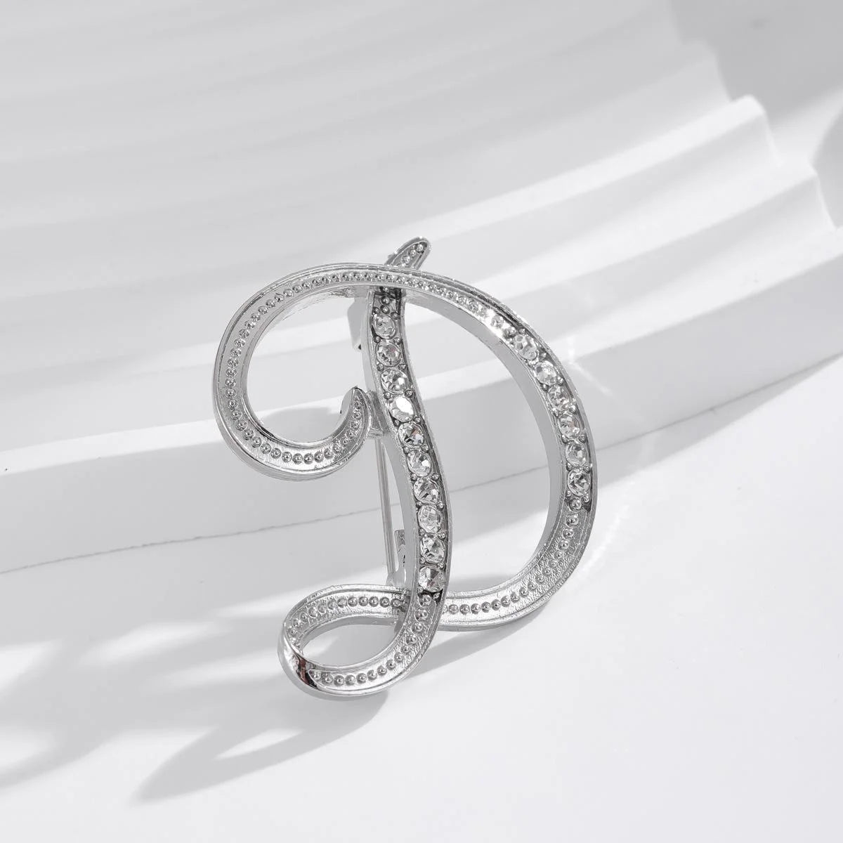 Elegant Rhinestone Alloy Letter A Brooch, Crystal Alphabet Lapel Pin Corsage Suit Accessory Gift