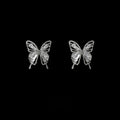 Elegant High-End Copper Zircon Butterfly Silver Plated Drop Earrings For Women
