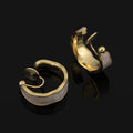 Elegant Gold Tone Irregular Wavy Enamel Alloy Hoop Stud & Clip On No Piercing Ear Cuff Earrings