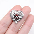 23x22mm 3.7g Antique Silver Zinc Alloy Celtic Knot Heart Wings Charm Pendant for DIY Jewelry Making