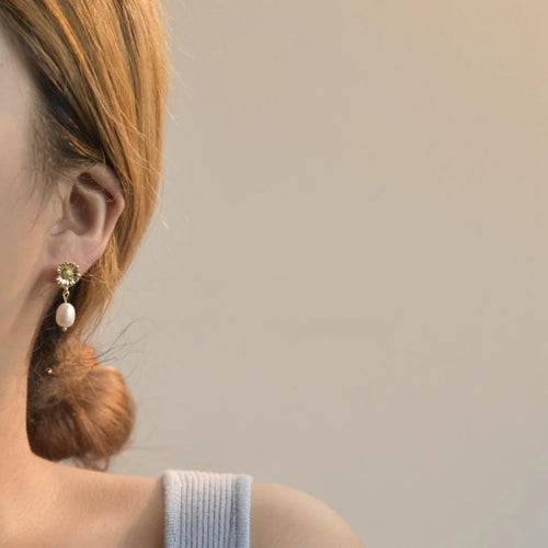 Natural Freshwater Pearl Geometric Vintage Handmade Drop Earrings For Women