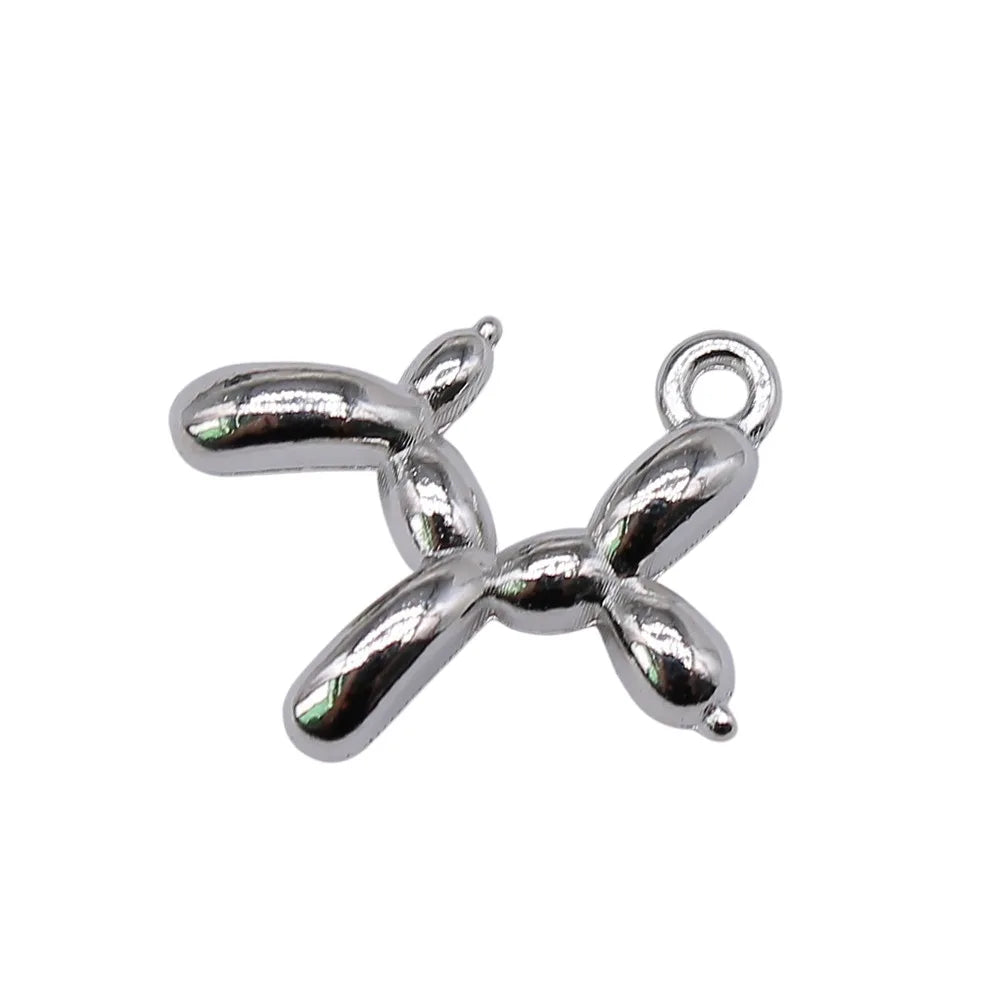 19x15mm 2.09g Antique Silver Zinc Alloy Balloon Poodle Charm Pendant for DIY Bracelet Necklace