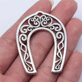 50x39mm 12.4g Multicolor Zinc Alloy Hollow Horseshoe Charm Pendant for DIY Western Jewelry Making