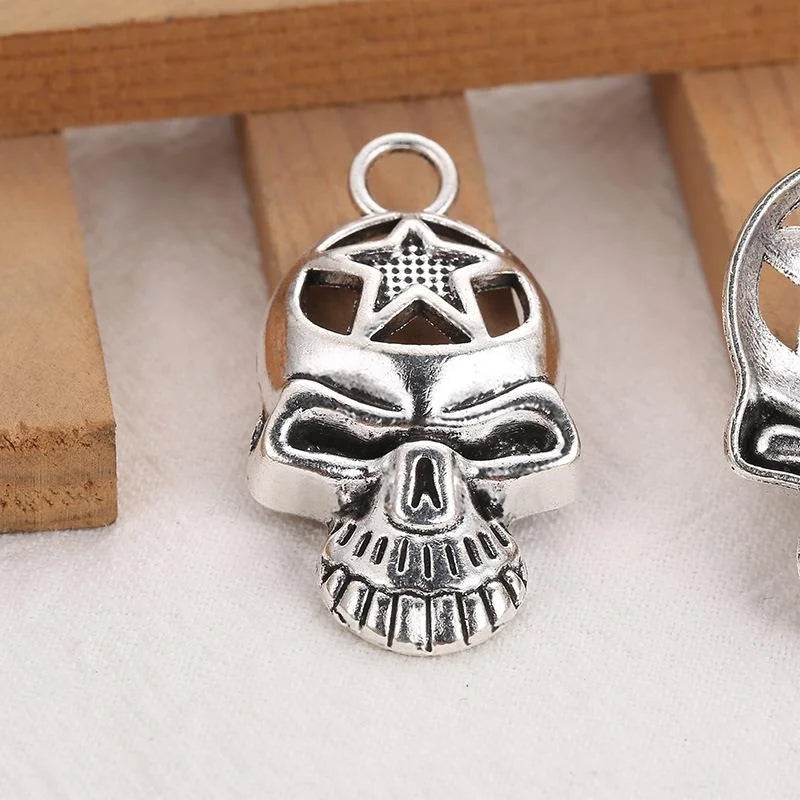 37x20MM Antique Silver Zinc Alloy Skull Charm Pendant for DIY Necklace Bracelet Jewelry Making